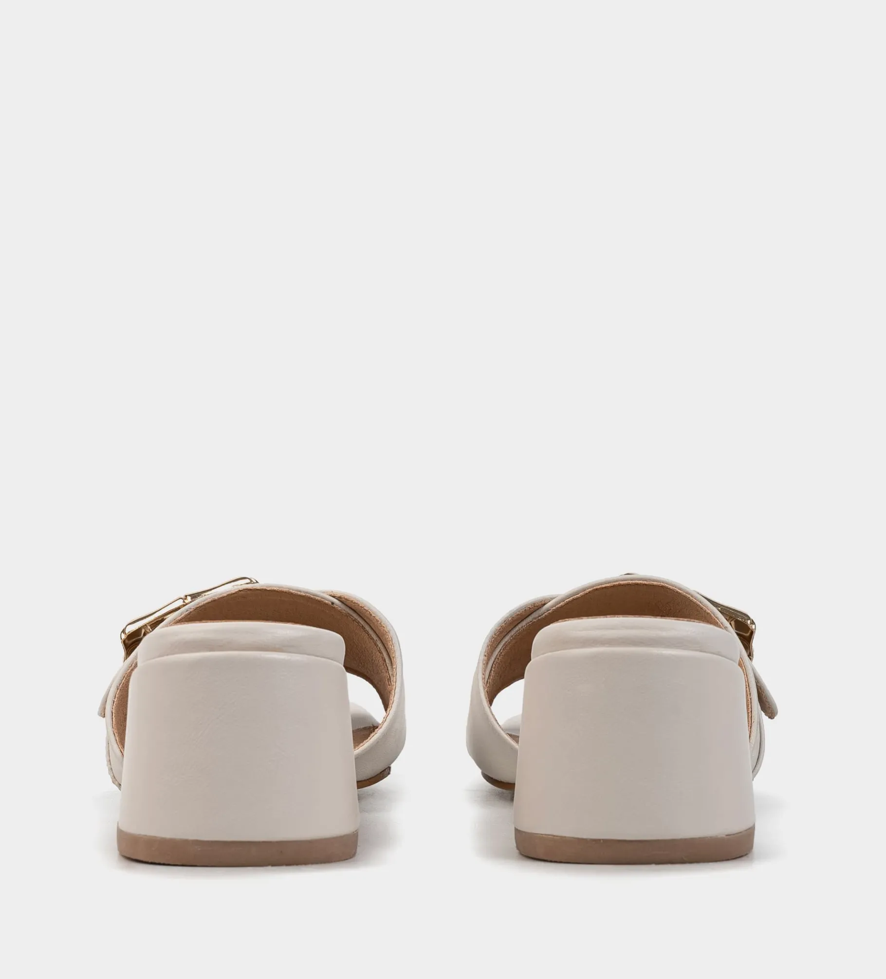 New SANDALIA MULE TACÓN PIEL BLANCO Mujer Fiesta | Sandalias Y Plataformas