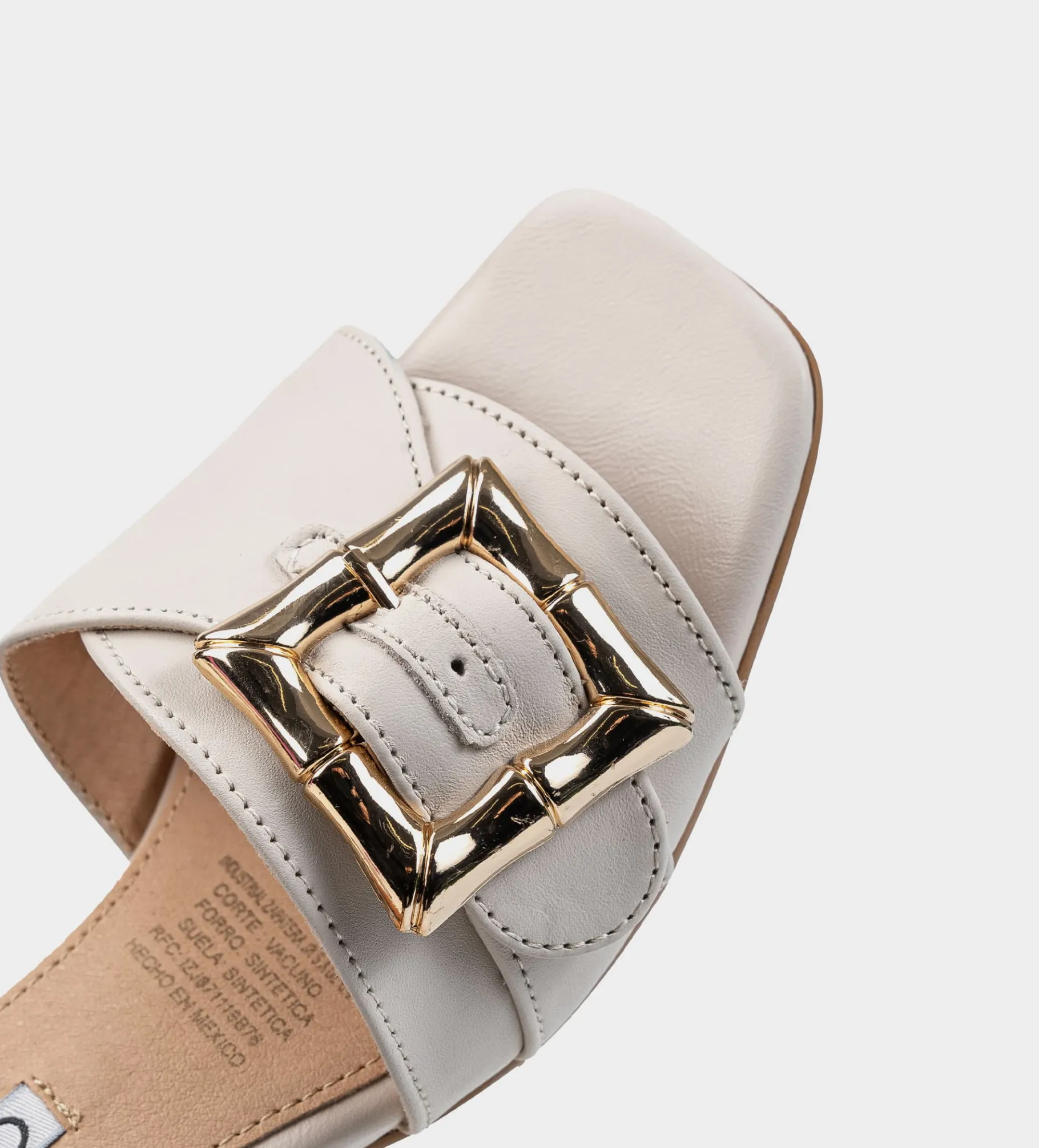 New SANDALIA MULE TACÓN PIEL BLANCO Mujer Fiesta | Sandalias Y Plataformas