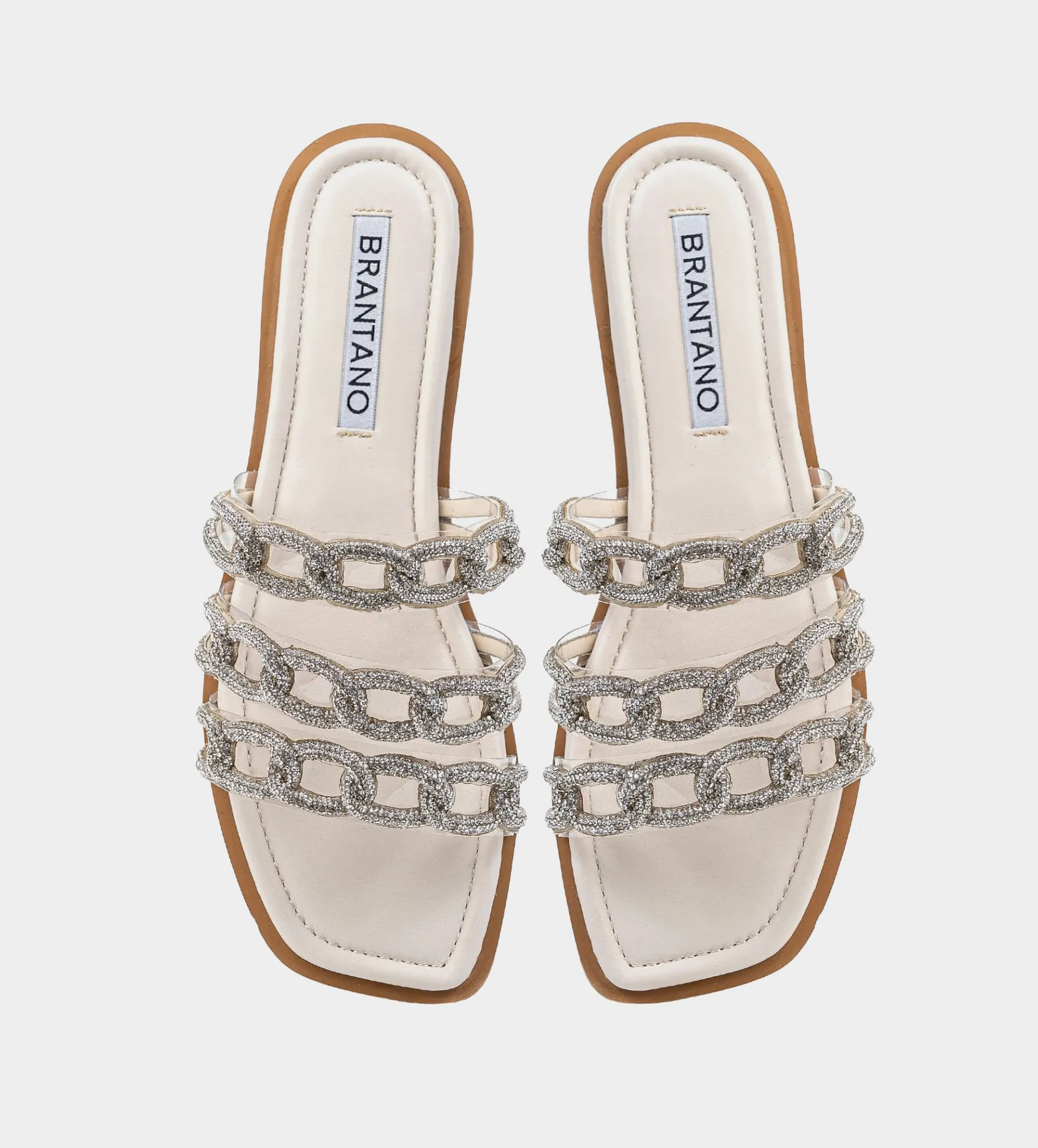 New SANDALIA PLANA MICA BRILLOS PLATA Mujer Sandalias Y Plataformas