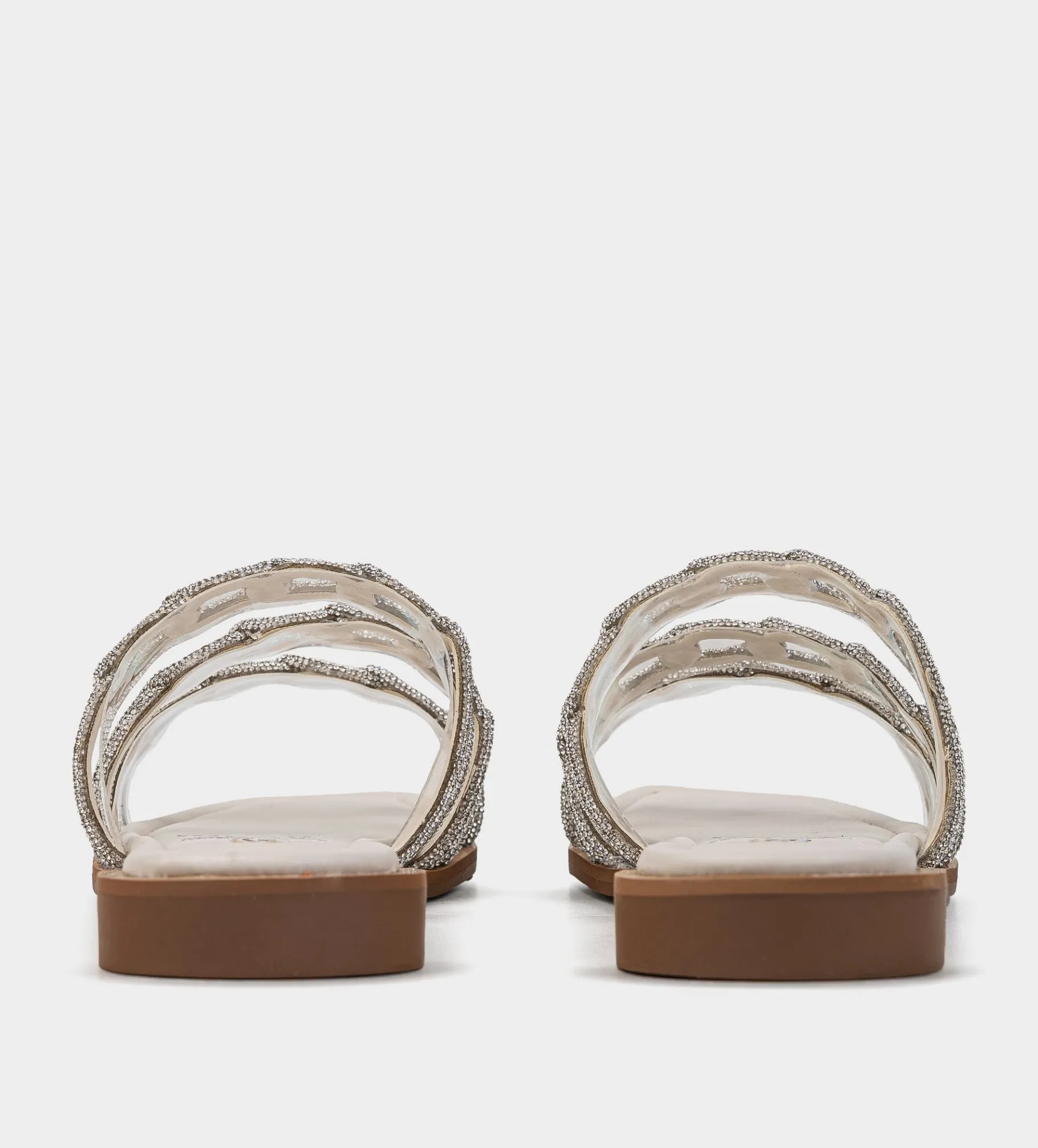 New SANDALIA PLANA MICA BRILLOS PLATA Mujer Sandalias Y Plataformas