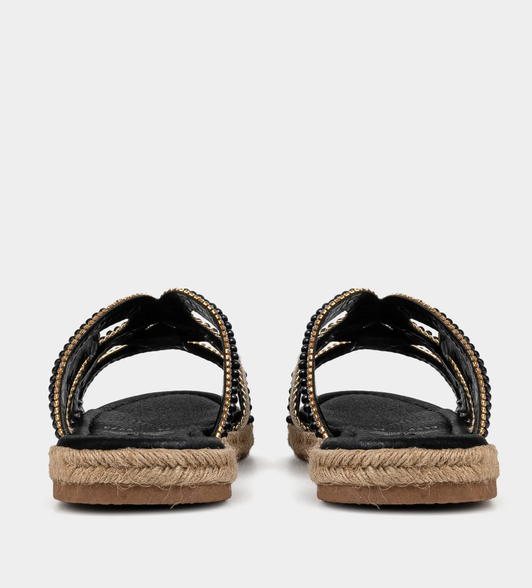 Hot SANDALIA PLANA PEDRERÍA NEGRO Mujer Sandalias Y Plataformas