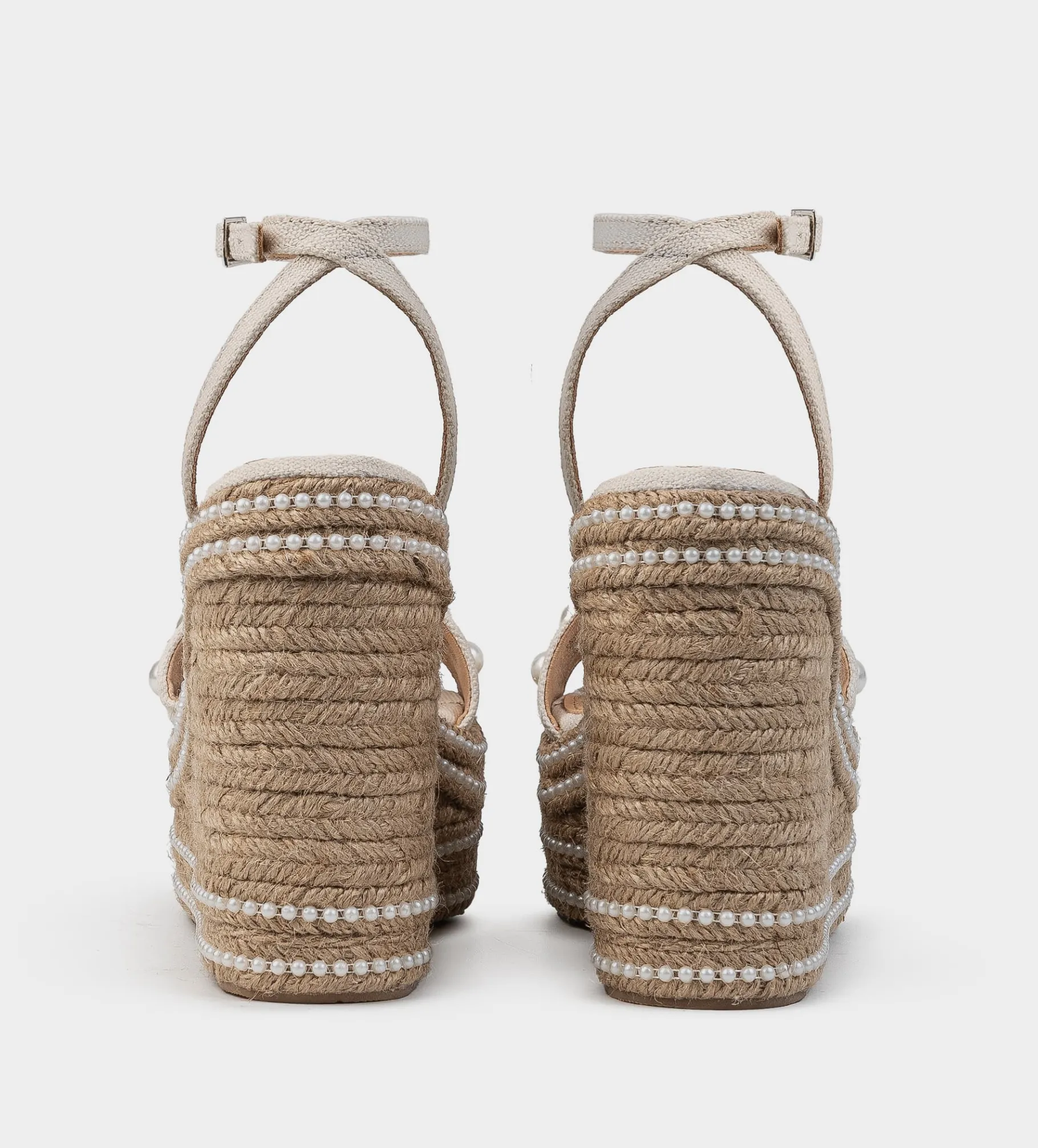 Hot SANDALIA PLATAFORMA ALTA YUTE Y PERLAS BEIGE Mujer Sandalias Y Plataformas