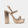 Online SANDALIA PLATAFORMA BRILLOS DORADA Mujer Fiesta | Sandalias Y Plataformas