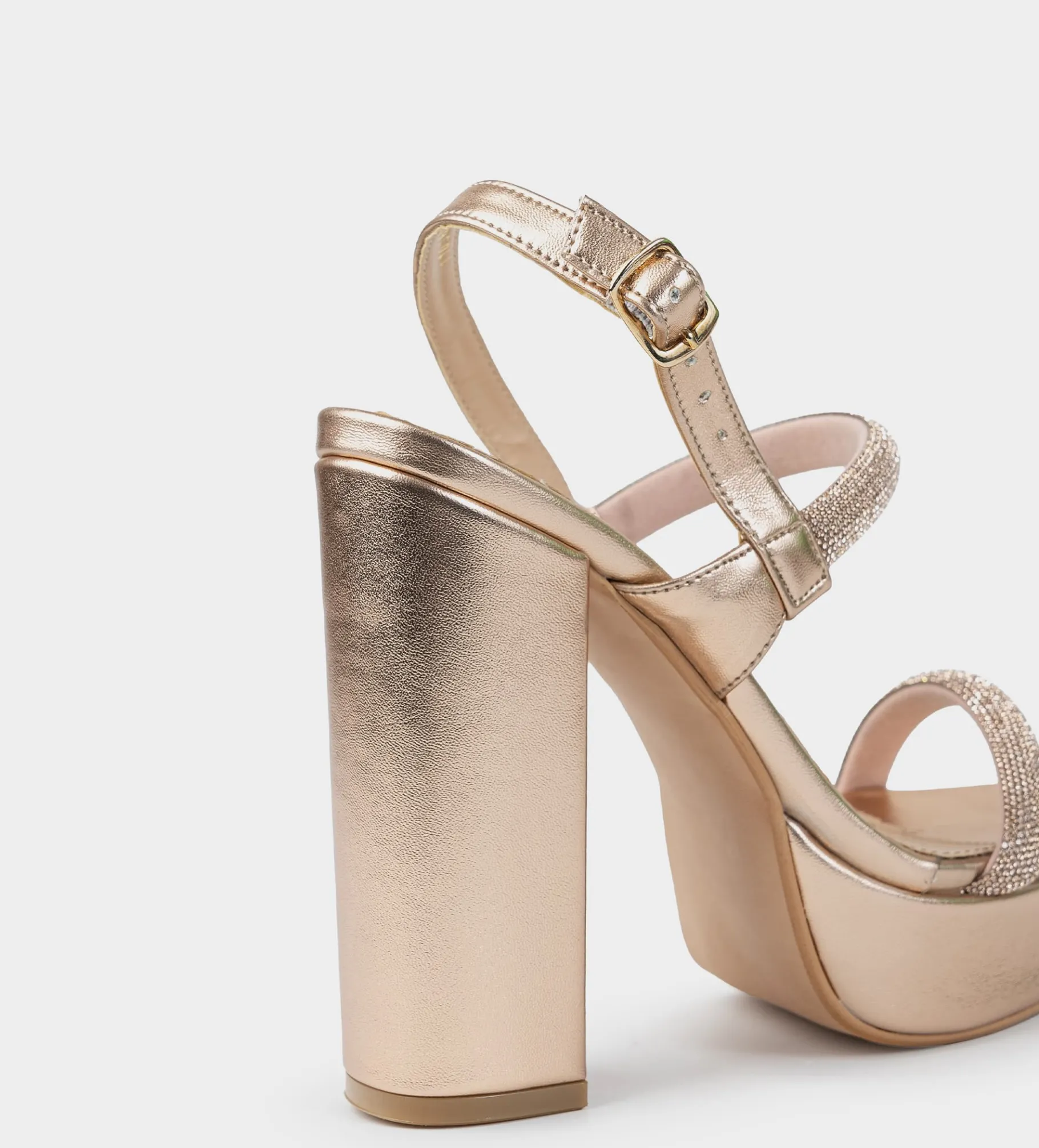 Online SANDALIA PLATAFORMA BRILLOS DORADA Mujer Fiesta | Sandalias Y Plataformas