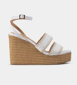 Hot SANDALIA PLATAFORMA TEXTIL BLANCO Mujer Sandalias Y Plataformas