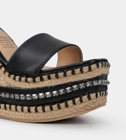 New SANDALIA PLATAFORMA YUTE NEGRO Mujer Sandalias Y Plataformas