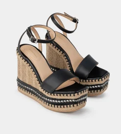 New SANDALIA PLATAFORMA YUTE NEGRO Mujer Sandalias Y Plataformas
