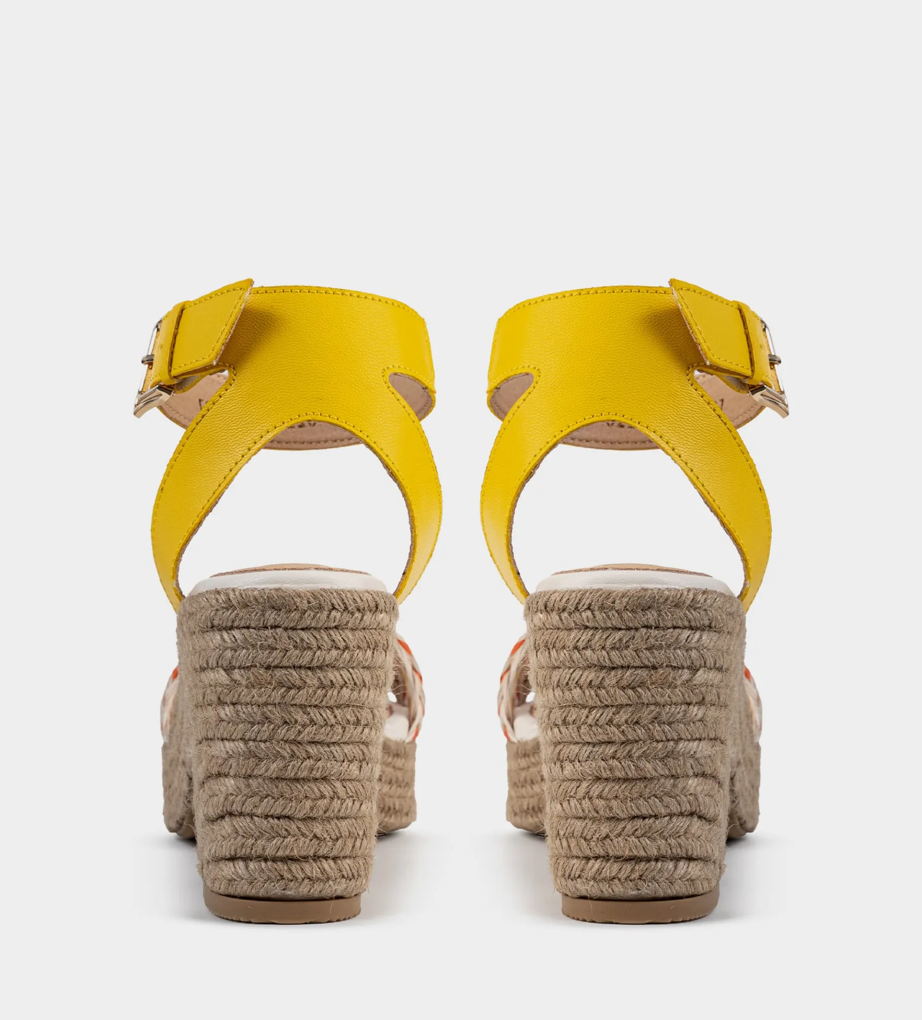 Outlet SANDALIA PLATAFORMA YUTE AMARILLO Mujer Sandalias Y Plataformas