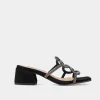New SANDALIA TACÓN BAJO BRILLOS NEGRO Mujer Fiesta | Sandalias Y Plataformas
