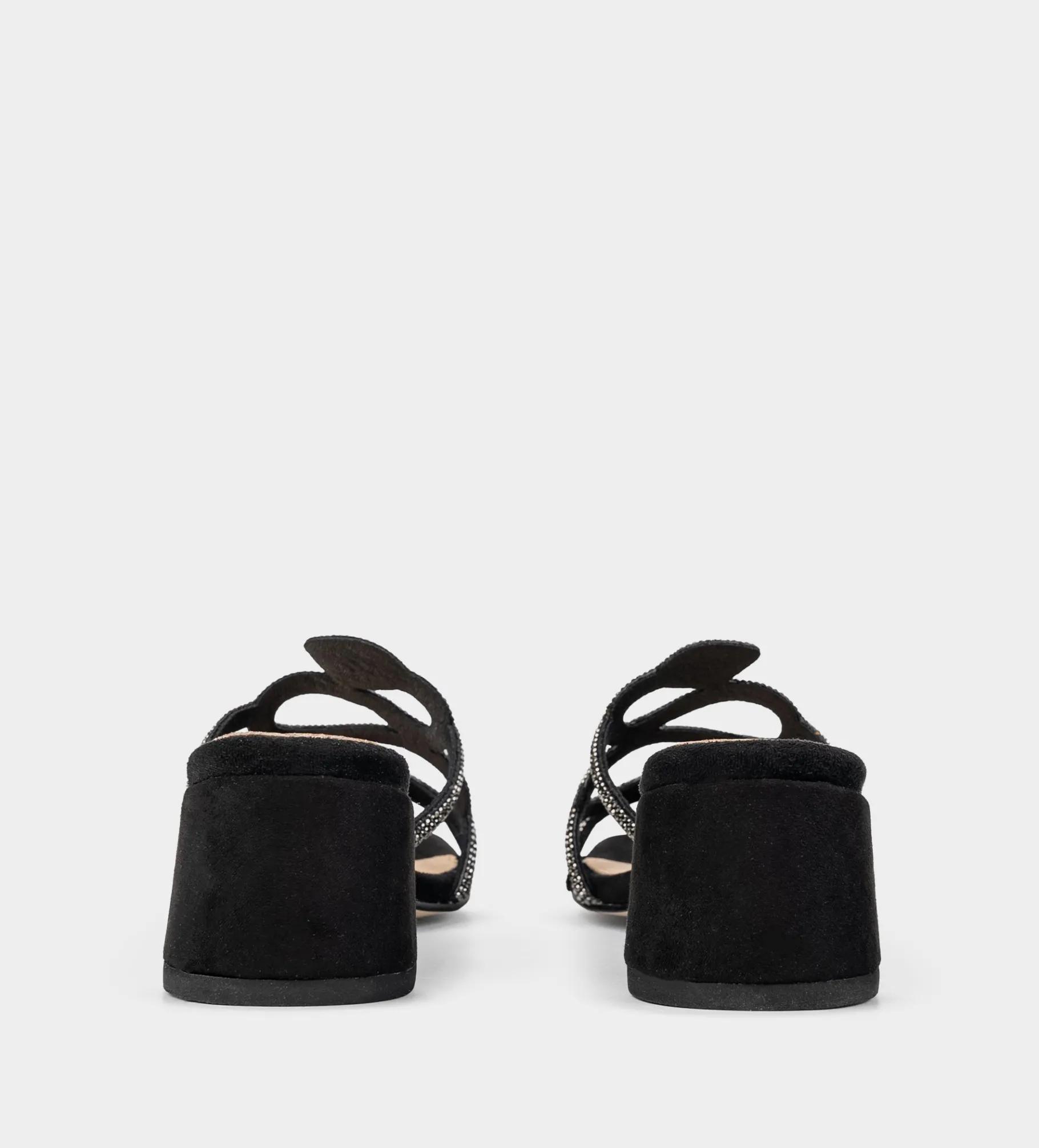 New SANDALIA TACÓN BAJO BRILLOS NEGRO Mujer Fiesta | Sandalias Y Plataformas