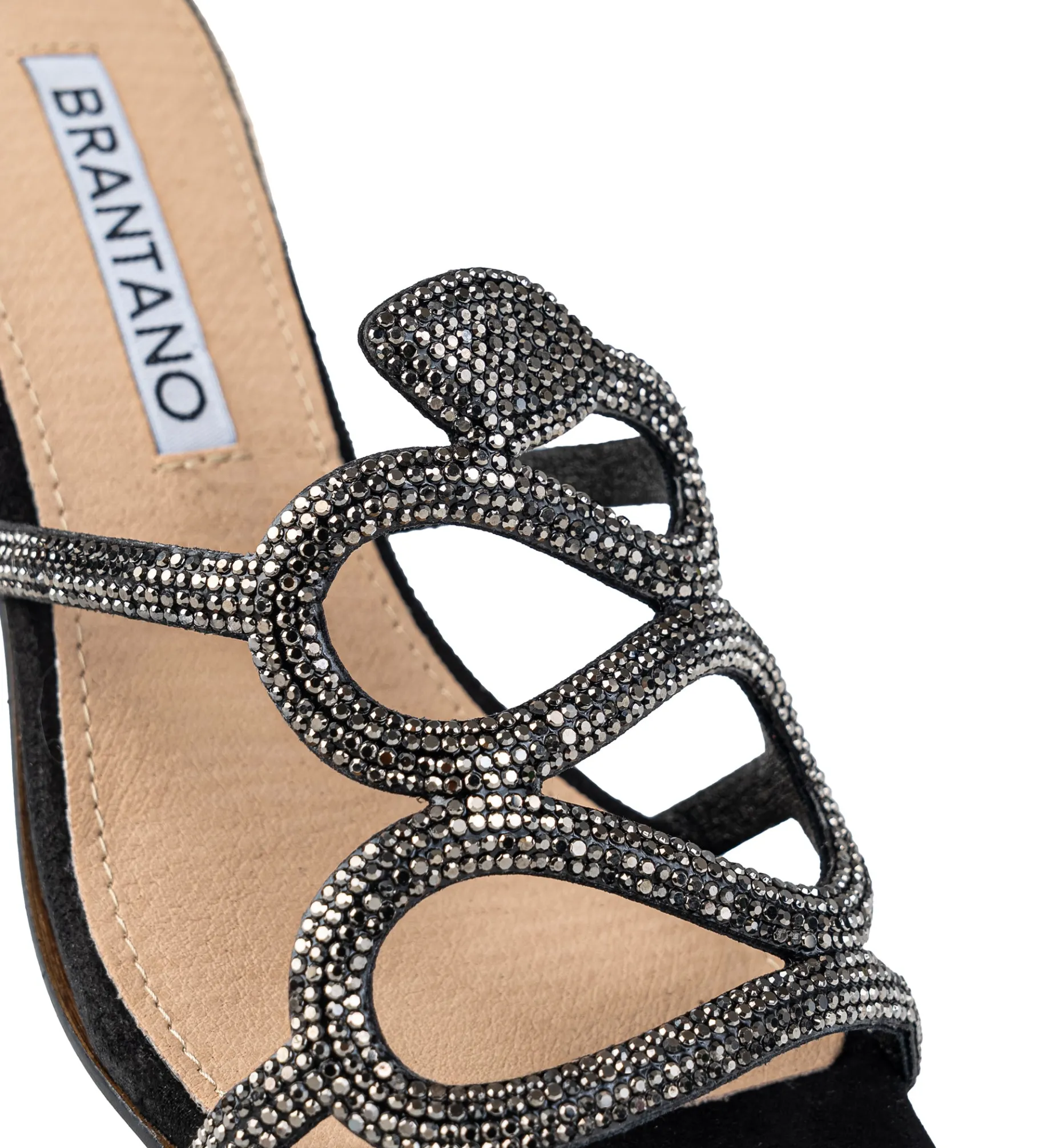 New SANDALIA TACÓN BAJO BRILLOS NEGRO Mujer Fiesta | Sandalias Y Plataformas