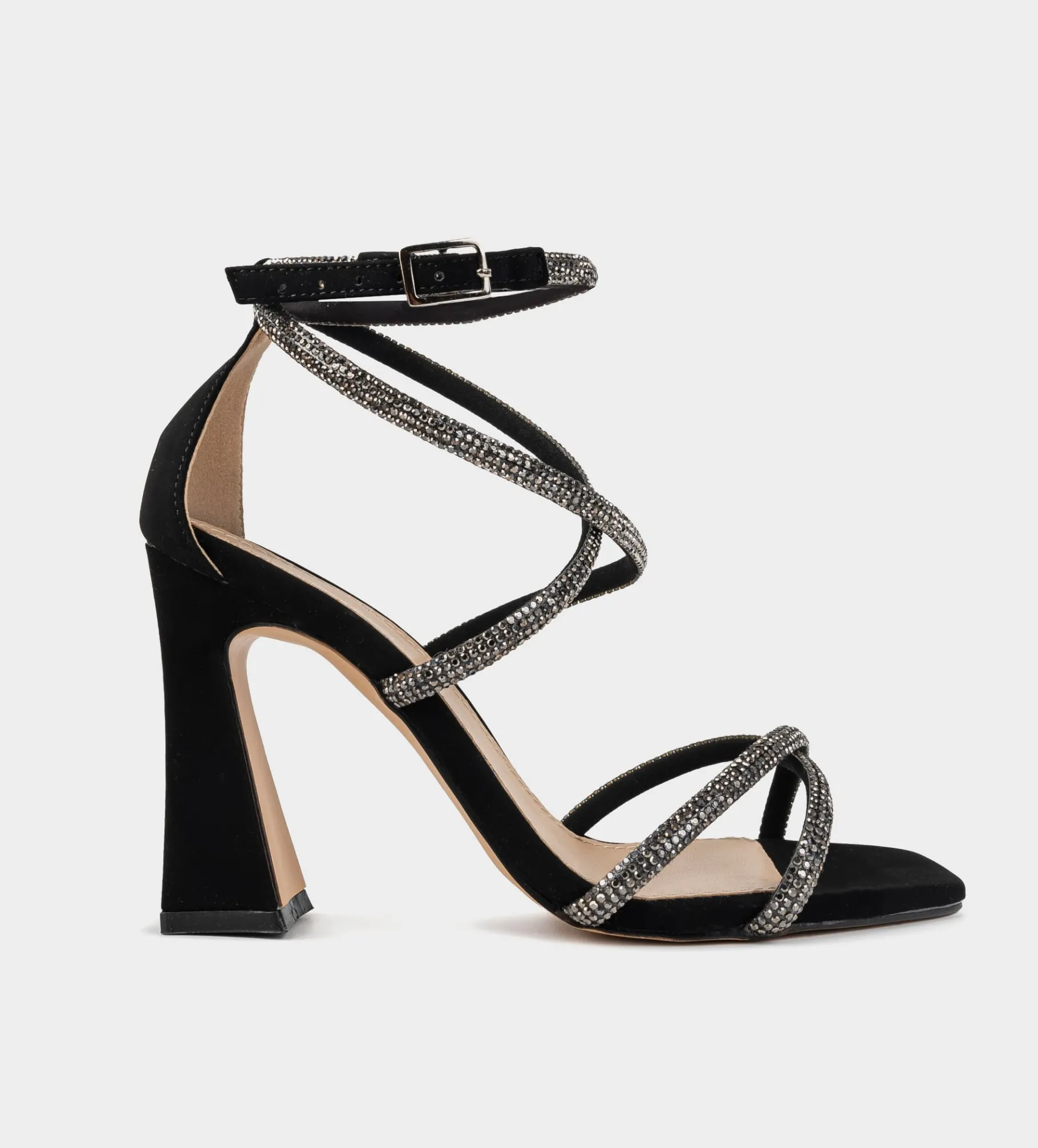 Clearance SANDALIA TACÓN BRILLOS NEGRO Mujer Fiesta | Sandalias Y Plataformas
