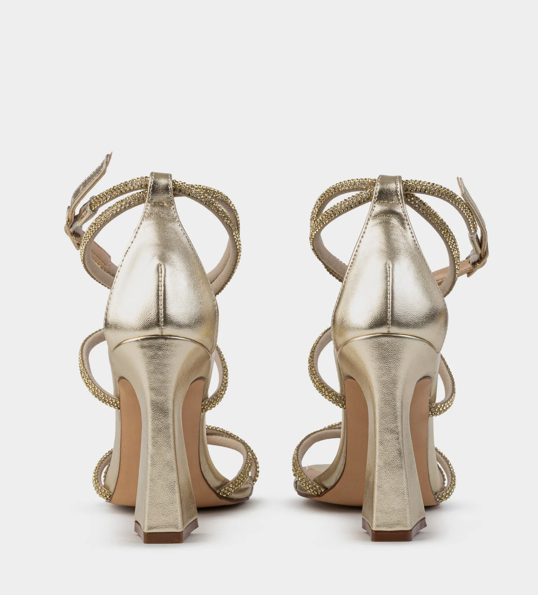 Online SANDALIA TACÓN BRILLOS ORO Mujer Fiesta | Sandalias Y Plataformas