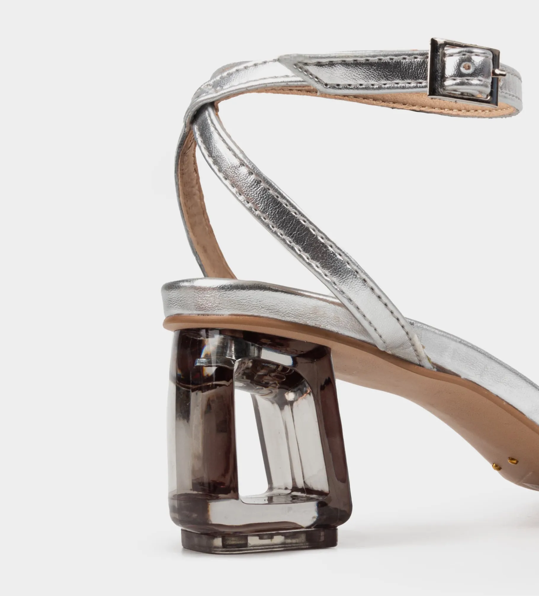 Outlet SANDALIA TACÓN BRILLOS PLATA Mujer Fiesta | Sandalias Y Plataformas