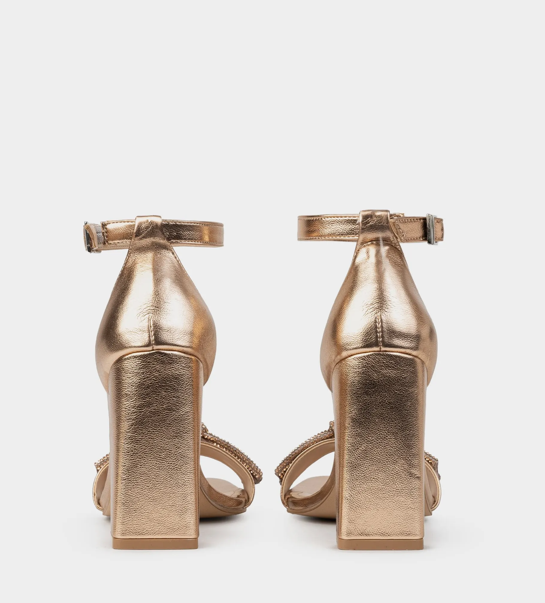 Fashion SANDALIA TACÓN CRISTALES ORO Mujer Fiesta | Sandalias Y Plataformas