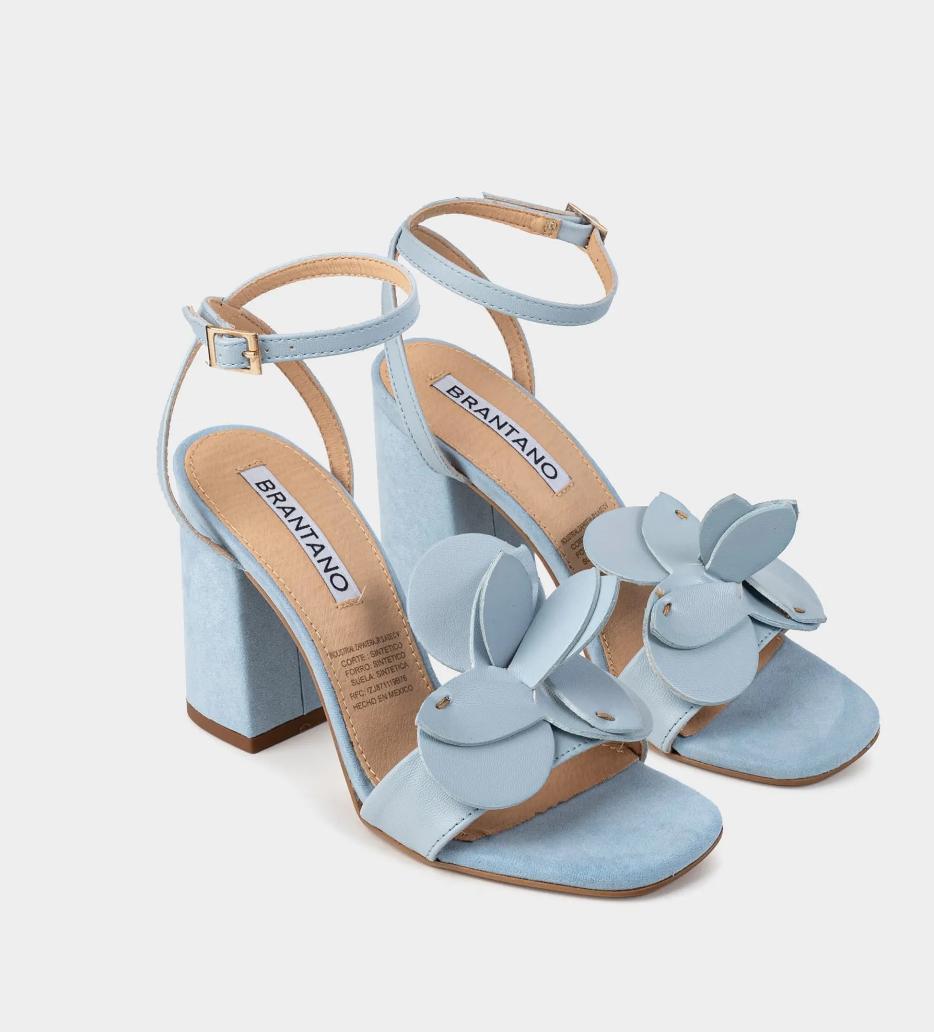 Online SANDALIA TACÓN FLOR AZUL Mujer Sandalias Y Plataformas