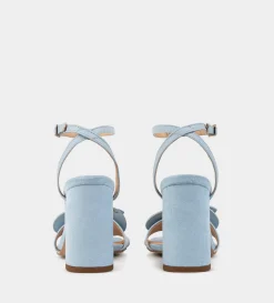 Online SANDALIA TACÓN FLOR AZUL Mujer Sandalias Y Plataformas