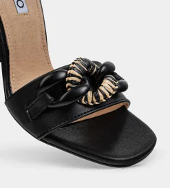 Fashion SANDALIA TACÓN HERRAJE NEGRO Mujer Sandalias Y Plataformas