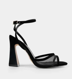 Outlet SANDALIA TACÓN MALLA NEGRO Mujer Fiesta | Sandalias Y Plataformas
