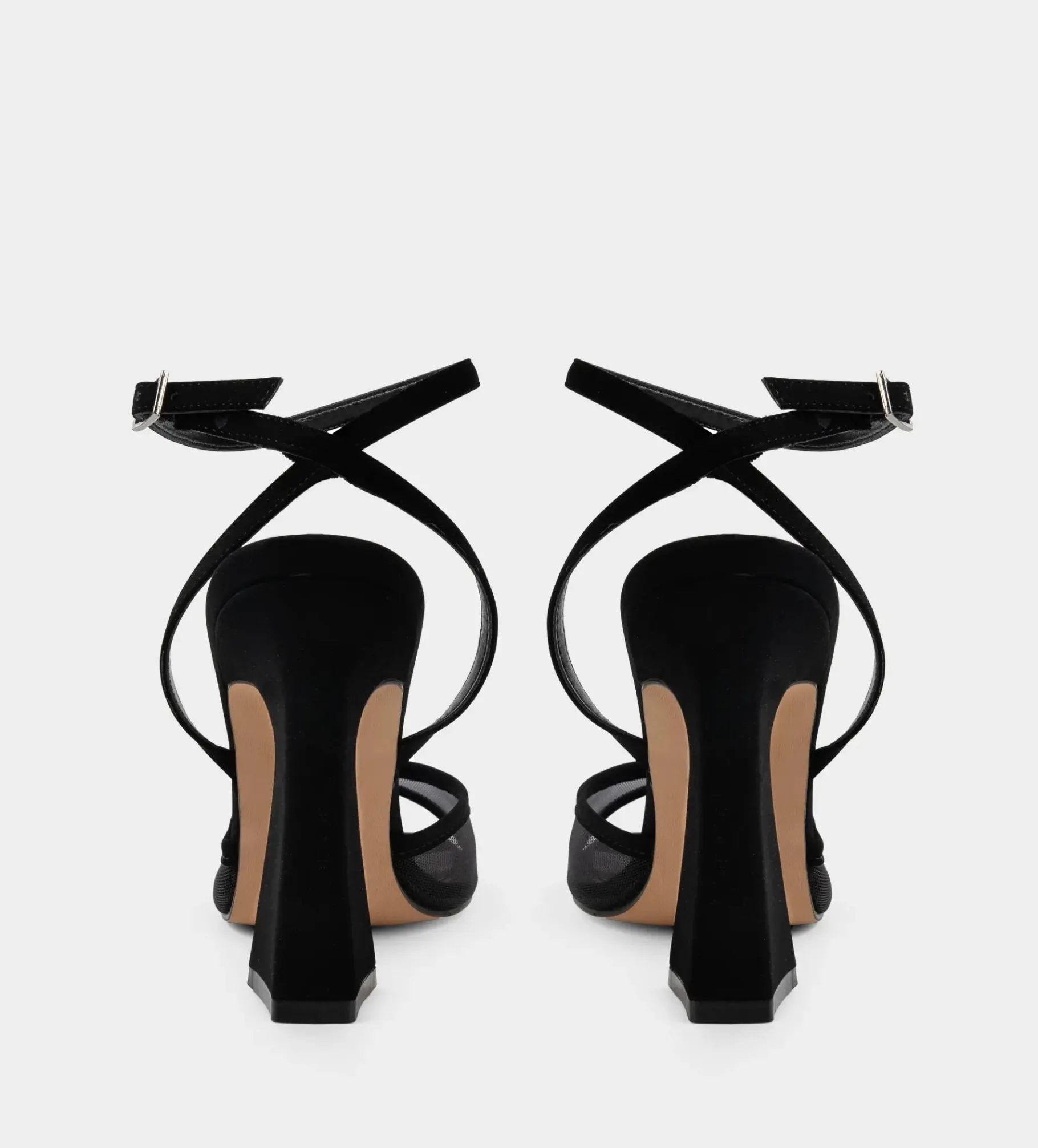 Outlet SANDALIA TACÓN MALLA NEGRO Mujer Fiesta | Sandalias Y Plataformas