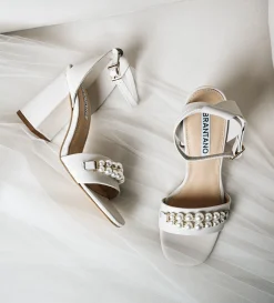 Best SANDALIA TACÓN PERLAS PIEL BLANCO Mujer Bride Collection