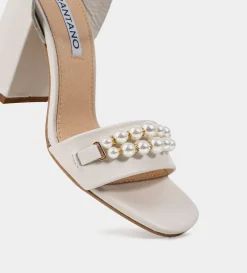 Best SANDALIA TACÓN PERLAS PIEL BLANCO Mujer Bride Collection