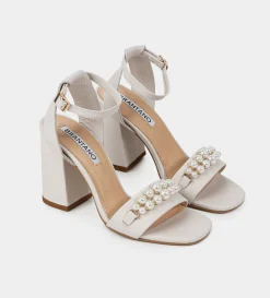 Best SANDALIA TACÓN PERLAS PIEL BLANCO Mujer Bride Collection
