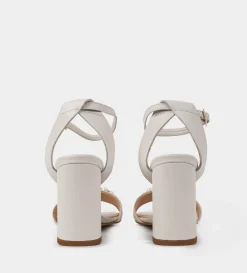 Best SANDALIA TACÓN PERLAS PIEL BLANCO Mujer Bride Collection