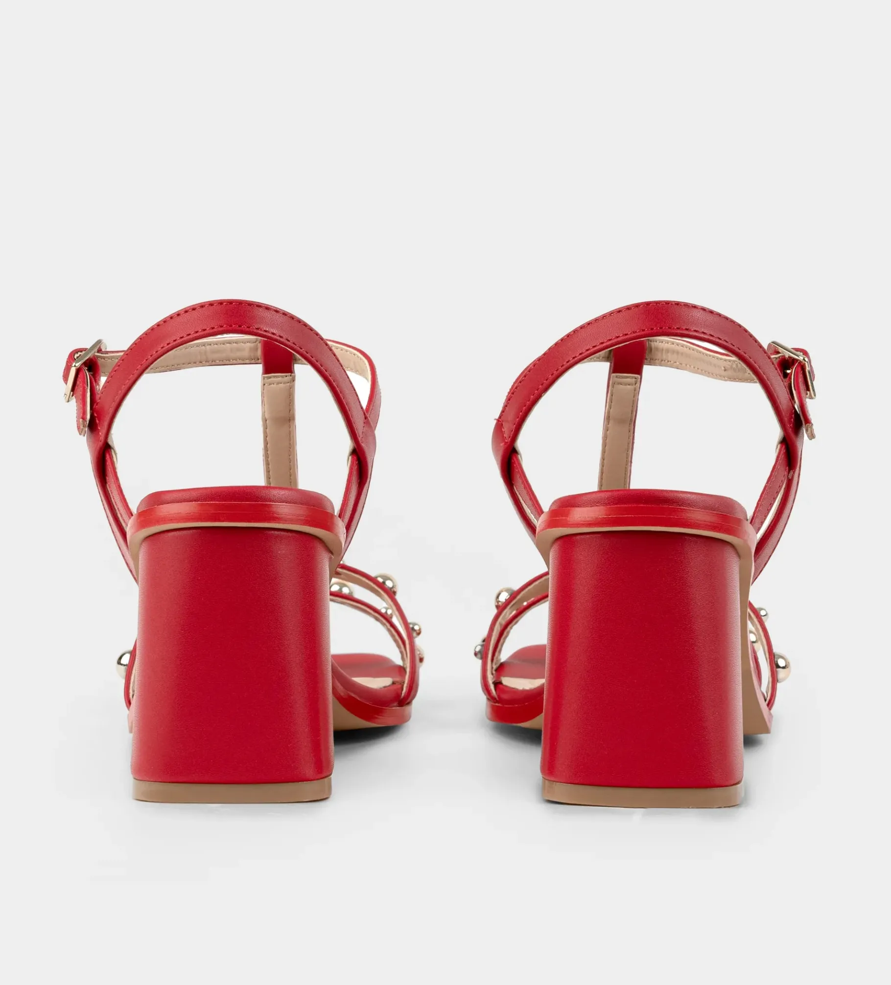 Fashion SANDALIA TACÓN T-BAR ROJO Mujer Fiesta | Sandalias Y Plataformas