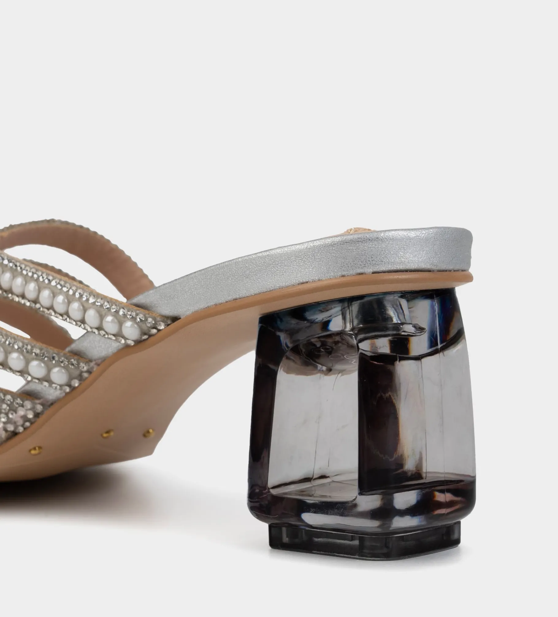 Sale SANDALIA TACÓN TRANSPARENTE PLATA Mujer Fiesta | Sandalias Y Plataformas