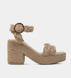 Discount SANDALIAS PLATAFORMA YUTE NATURAL Mujer Sandalias Y Plataformas