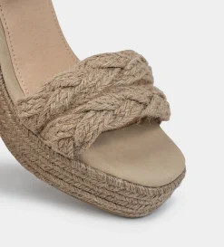 Discount SANDALIAS PLATAFORMA YUTE NATURAL Mujer Sandalias Y Plataformas