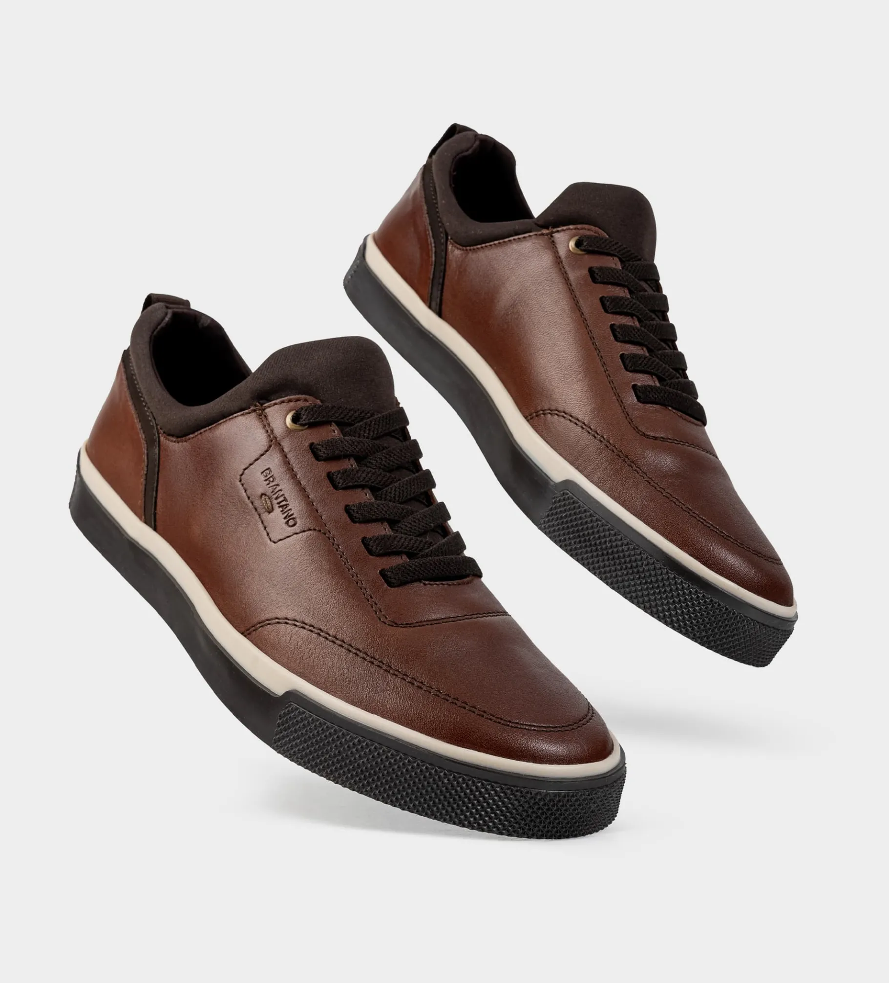 Outlet SNEAKER CASUAL AGUJETA ELÁSTICA PIEL CAFÉ Hombre Sneakers
