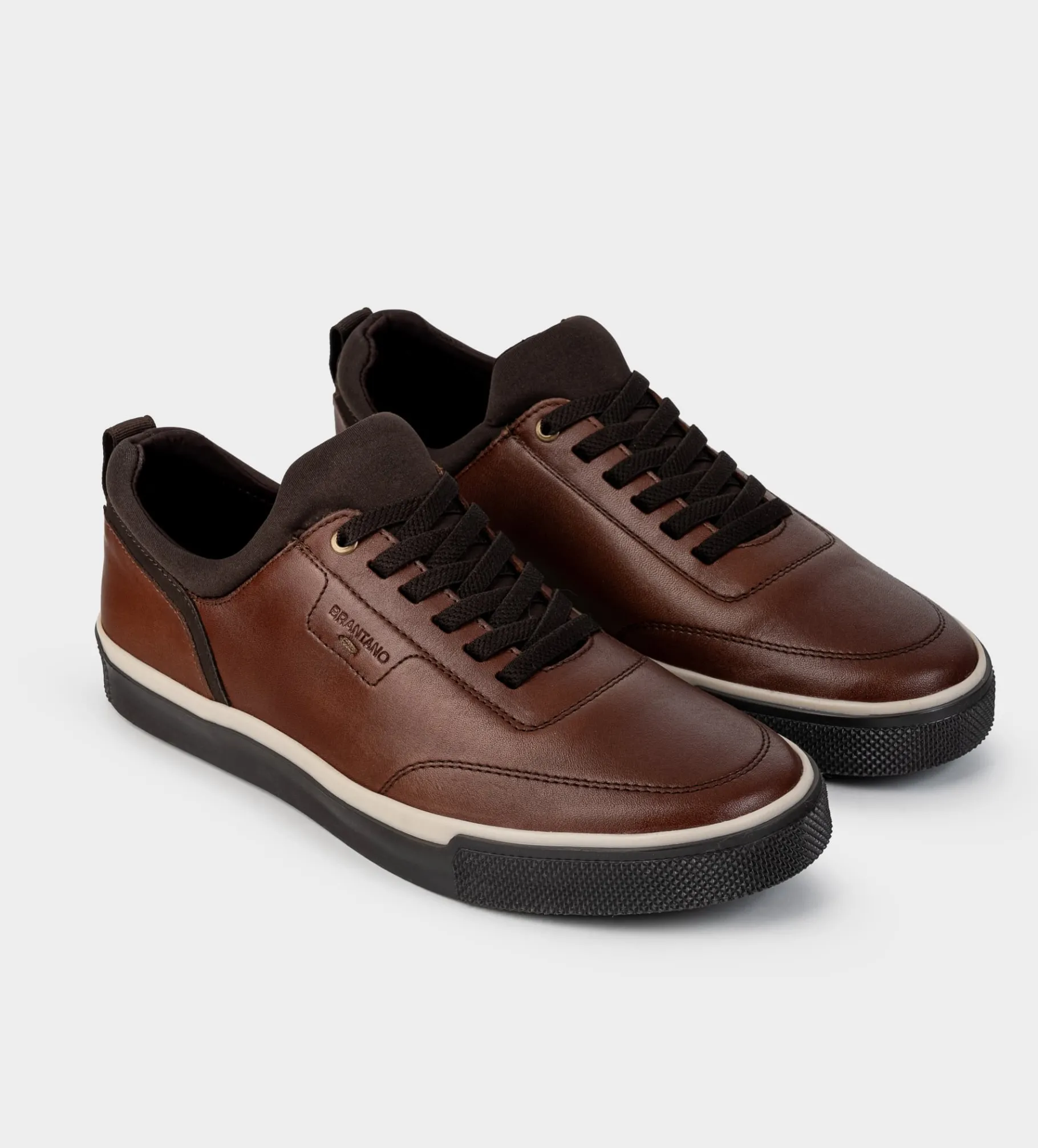 Outlet SNEAKER CASUAL AGUJETA ELÁSTICA PIEL CAFÉ Hombre Sneakers