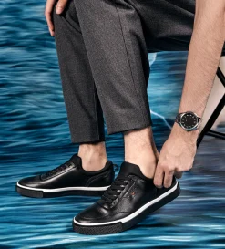 Best SNEAKER CASUAL AGUJETA ELÁSTICA PIEL NEGRO Hombre Sneakers