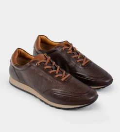 Best SNEAKER CASUAL AGUJETAS PIEL CAFÉ Hombre Sneakers
