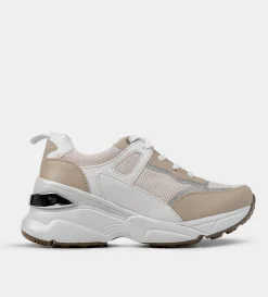 Hot SNEAKER CHUNKY AGUJETA BEIGE Mujer Sneakers