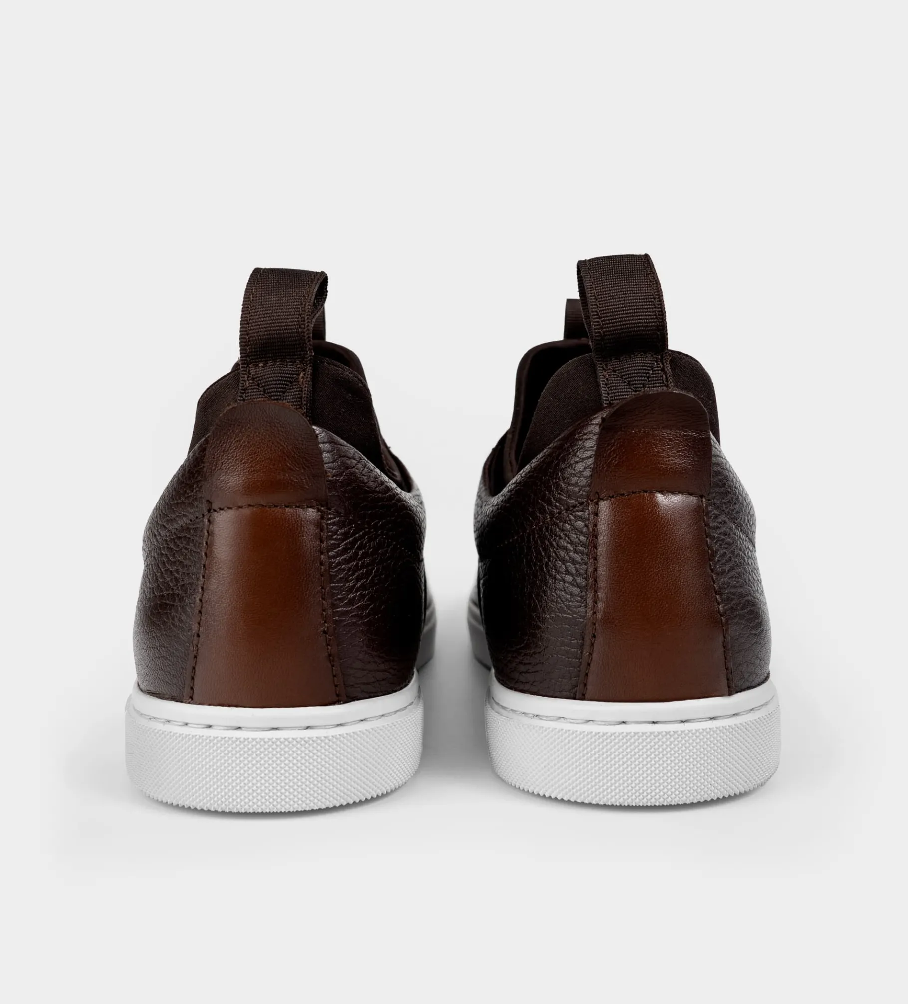 New SNEAKER SLIP ON PIEL CAFÉ Hombre Sneakers