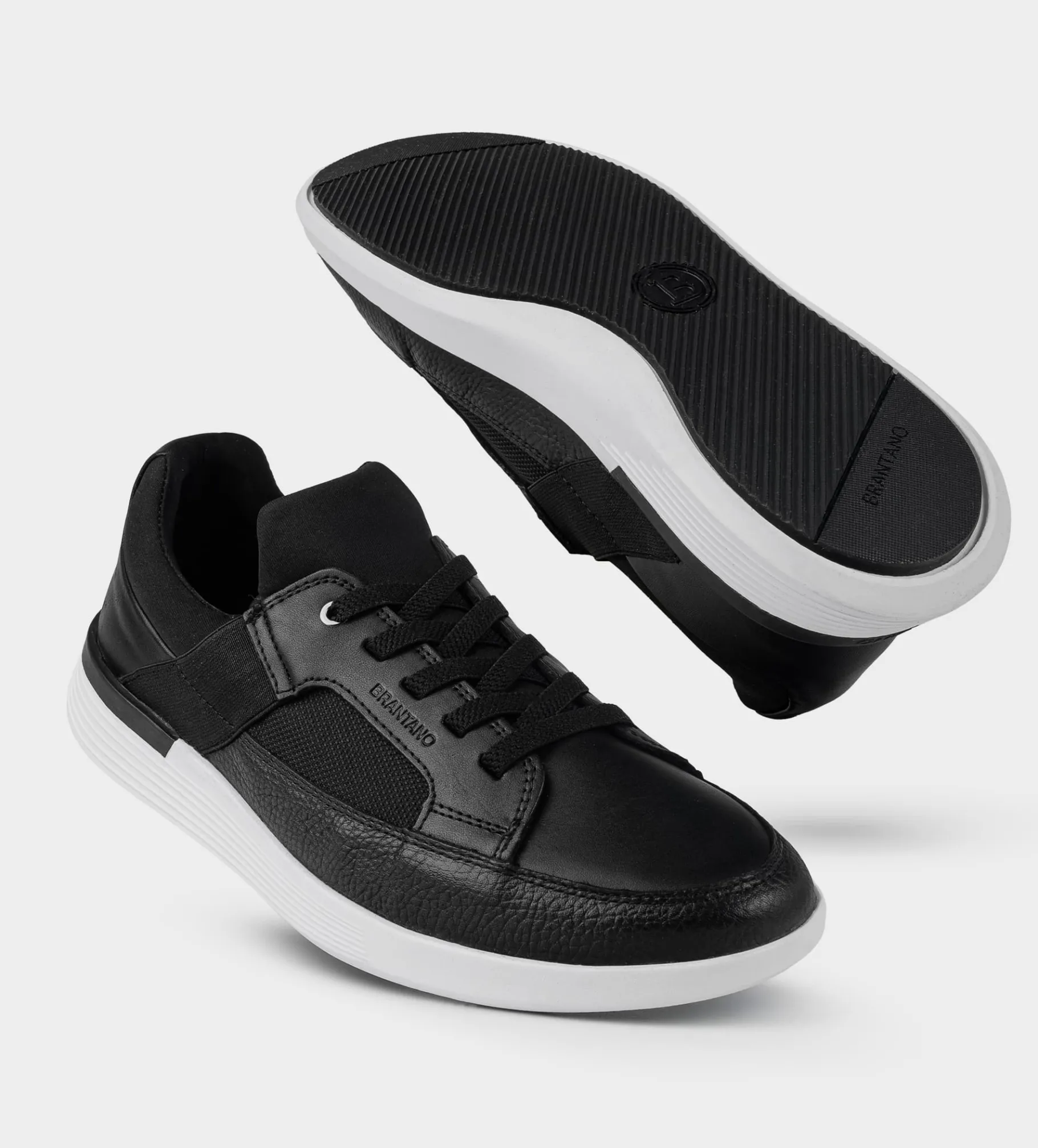 Hot SNEAKERS CALCETÍN PIEL NEGRO Hombre Sneakers