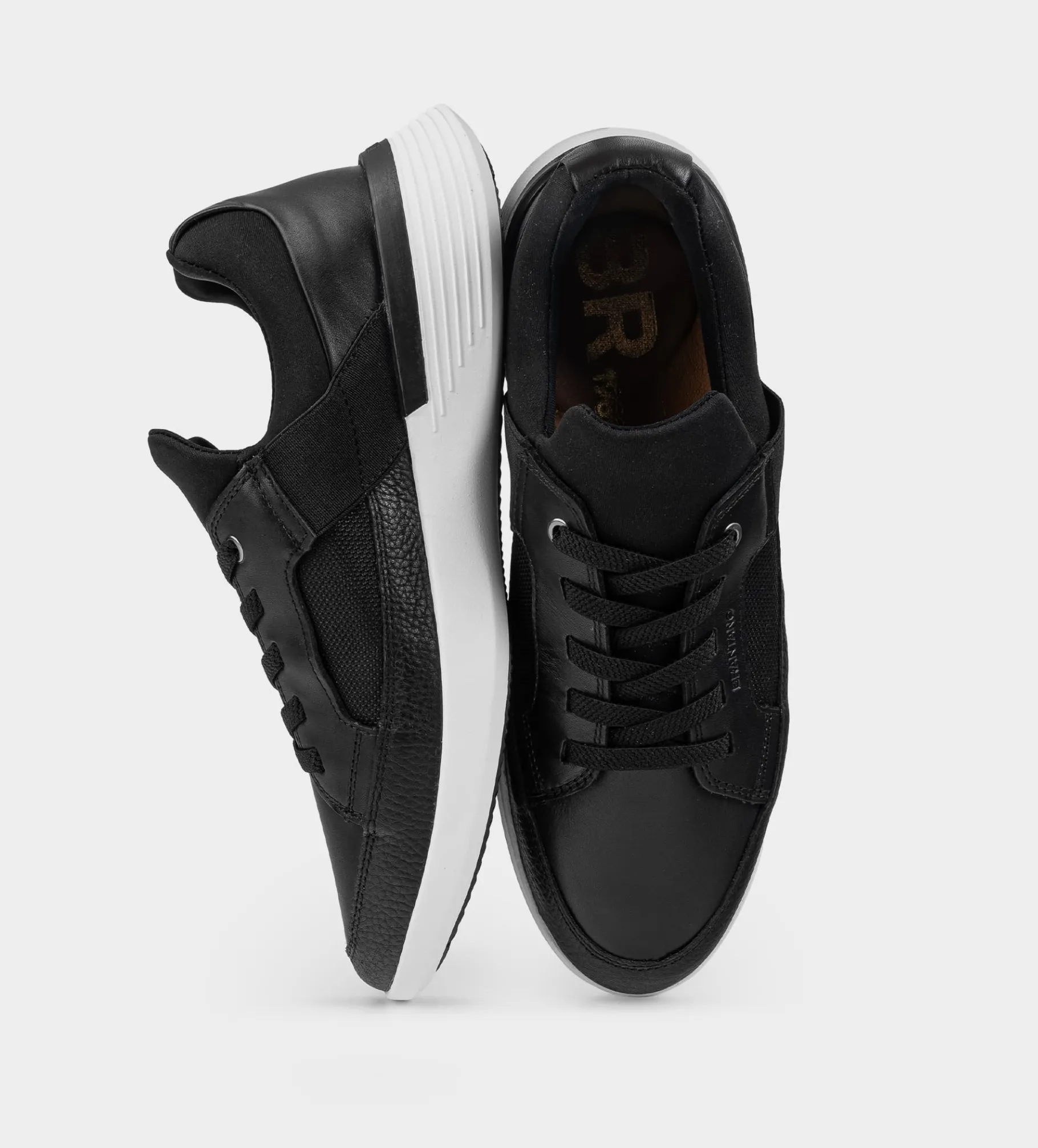 Hot SNEAKERS CALCETÍN PIEL NEGRO Hombre Sneakers