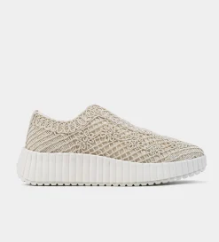 Fashion SNEAKERS PLATAFORMA TEXTURA BORDADA BEIGE Mujer Sneakers