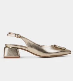 New ZAPATILLA DESTALONADA HERRAJE ORO Mujer Fiesta | Tacones Y Zapatillas