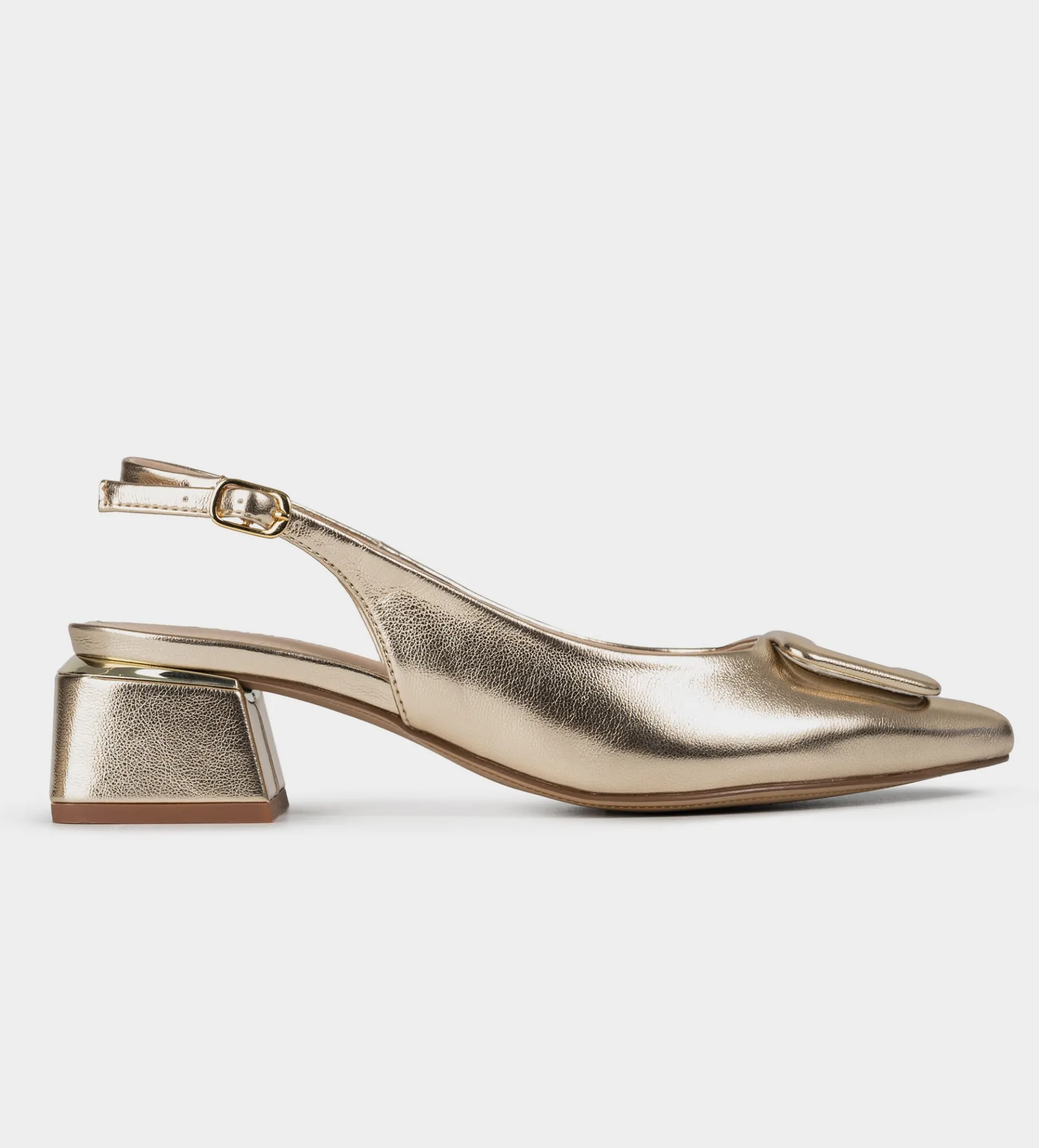 New ZAPATILLA DESTALONADA HERRAJE ORO Mujer Fiesta | Tacones Y Zapatillas