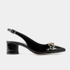 Best ZAPATILLA DESTALONADA HERRAJE CHAROL NEGRO Mujer Tacones Y Zapatillas