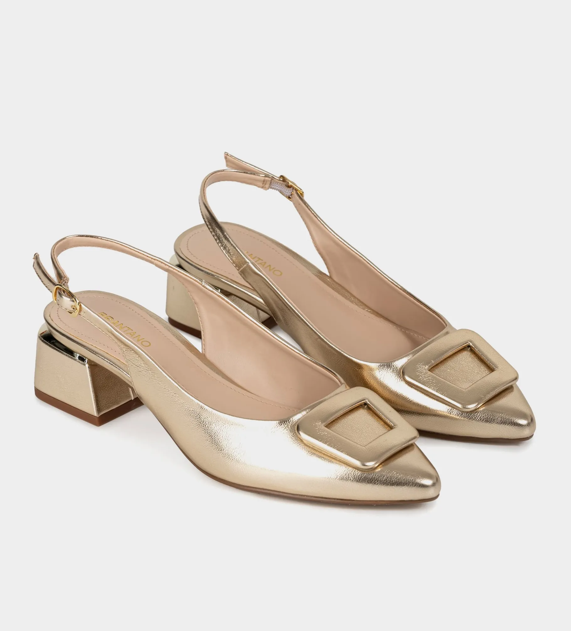 New ZAPATILLA DESTALONADA HERRAJE ORO Mujer Fiesta | Tacones Y Zapatillas