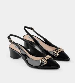 Best ZAPATILLA DESTALONADA HERRAJE CHAROL NEGRO Mujer Tacones Y Zapatillas