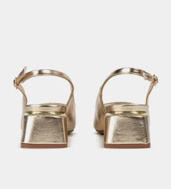 New ZAPATILLA DESTALONADA HERRAJE ORO Mujer Fiesta | Tacones Y Zapatillas
