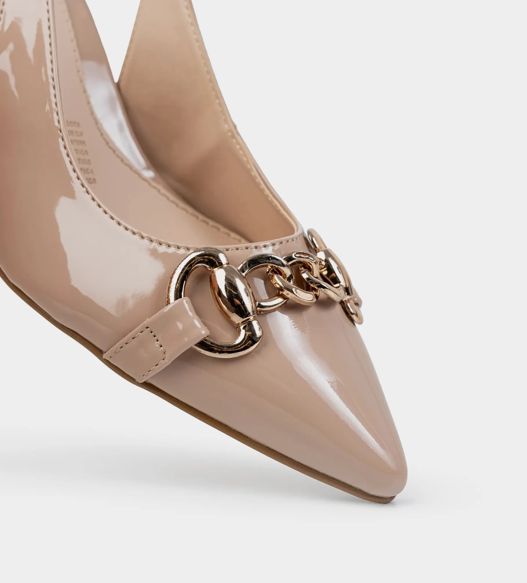 Hot ZAPATILLA DESTALONADA HERRAJE CHAROL NUDE Mujer Tacones Y Zapatillas