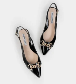 Best ZAPATILLA DESTALONADA HERRAJE CHAROL NEGRO Mujer Tacones Y Zapatillas