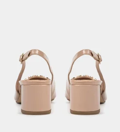 Hot ZAPATILLA DESTALONADA HERRAJE CHAROL NUDE Mujer Tacones Y Zapatillas